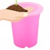 Plastic Round Design Self Watering Planter Garden Pot Container Fuchsia   